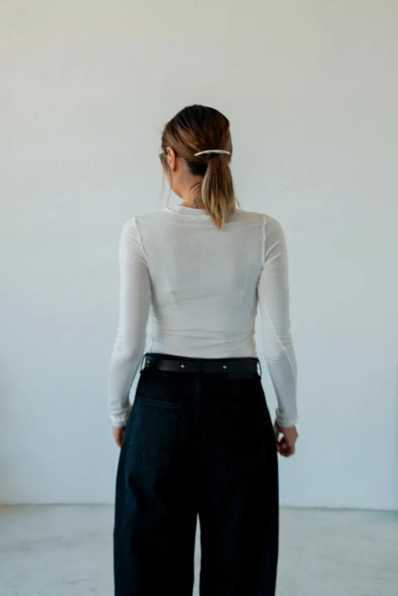 ( WHITE / CHARCOAL / BLACK ) CURVEY LONG SLEEVE