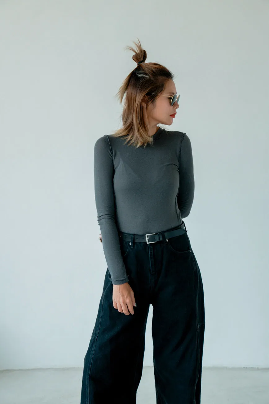 ( WHITE / CHARCOAL / BLACK ) CURVEY LONG SLEEVE