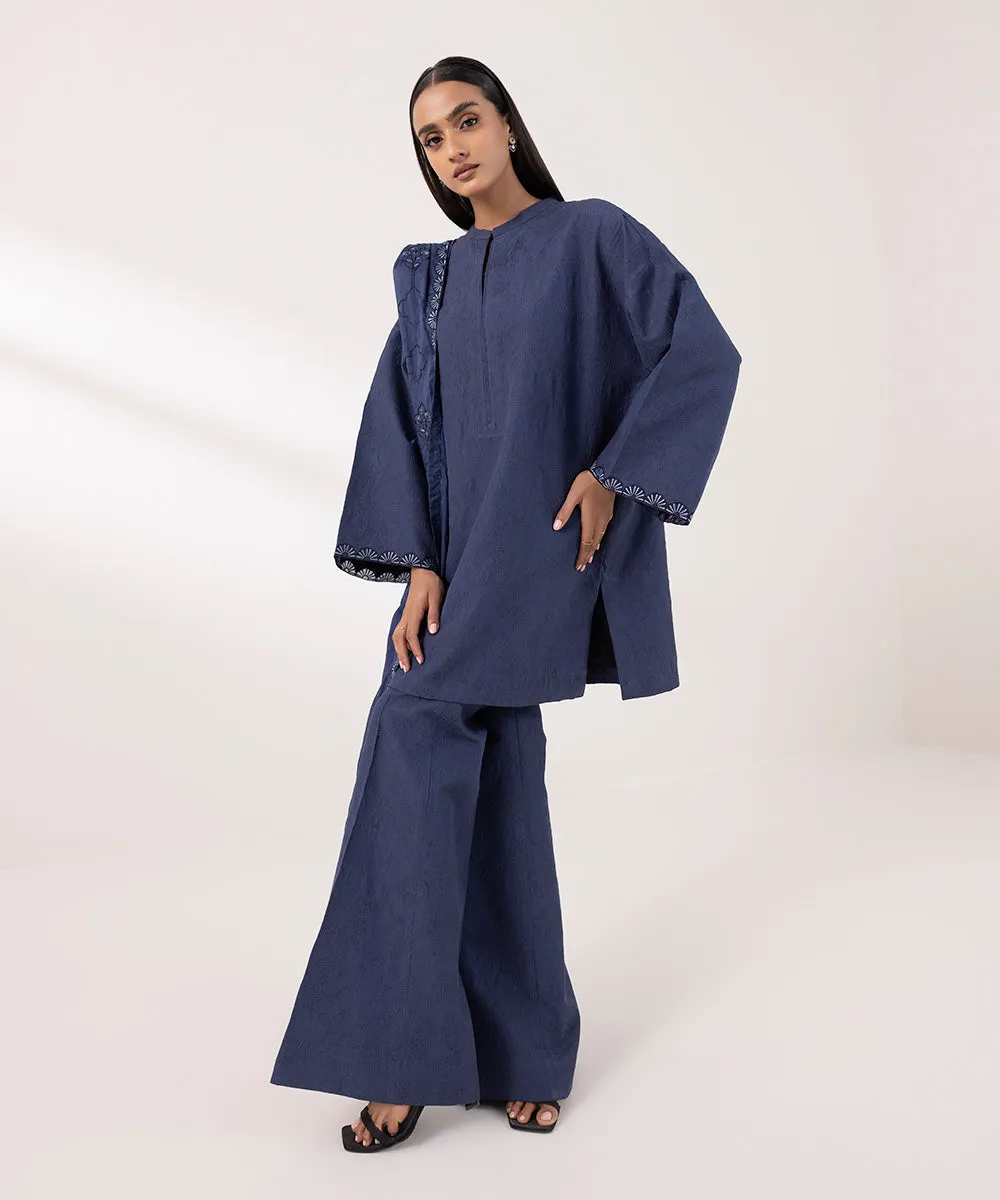 3 Piece - Embroidered Jacquard Suit