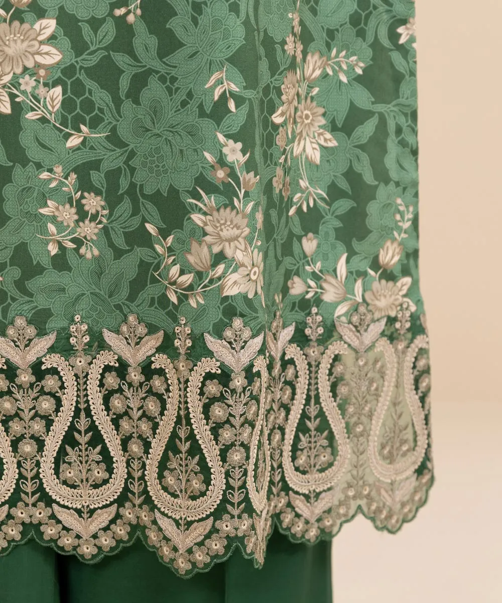 3 Piece - Embroidered Linen Suit
