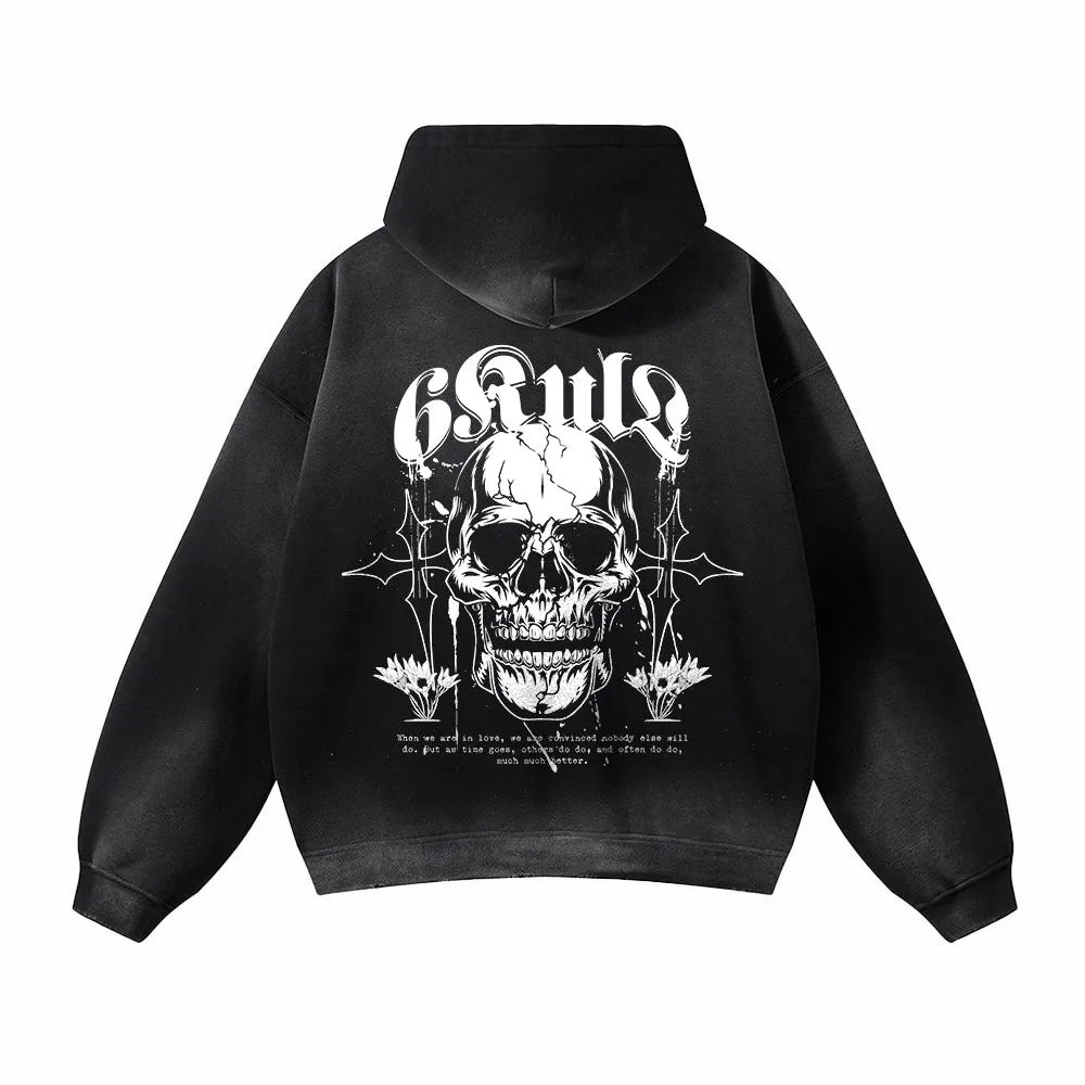 6Kull | Cross Skull Flower Hoodie