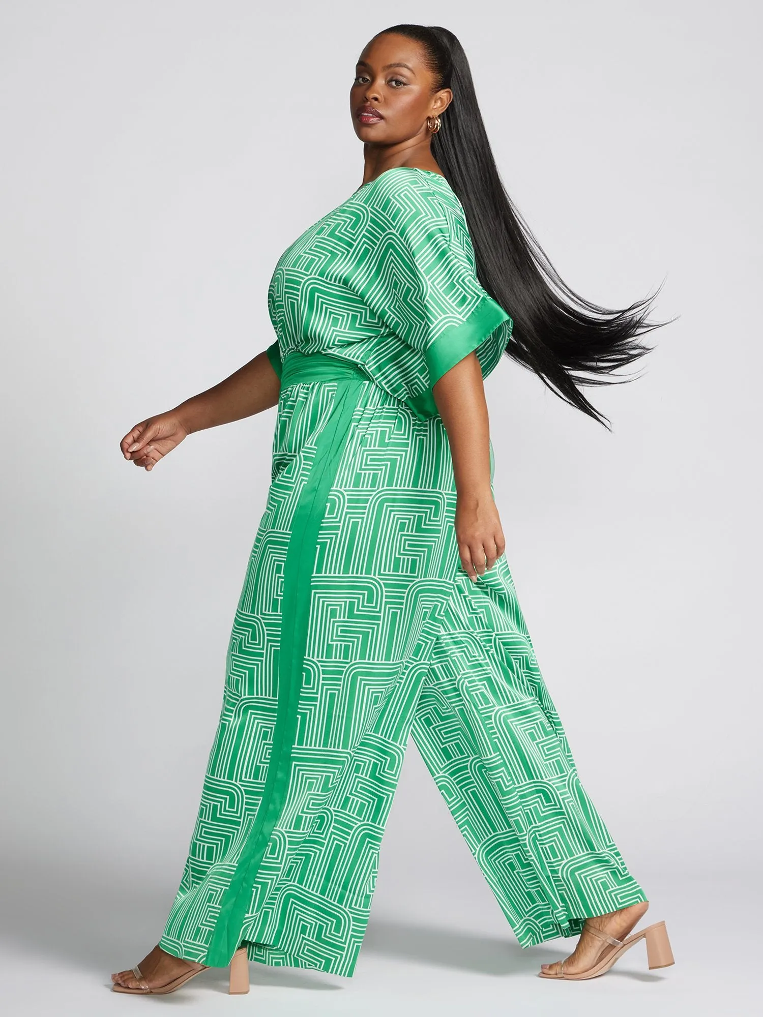 Adah Geometric Print Wide Leg Jumpsuit