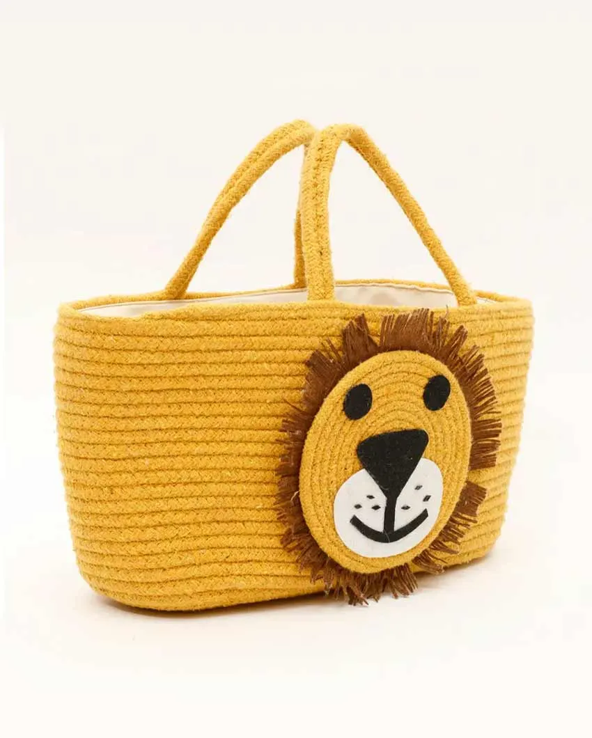 Animal Face Diaper Cotton Basket With Handles