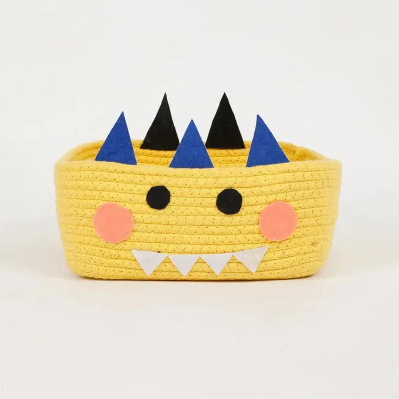 Animal Face With Horns Kids Storage Basket | 9 x 4 Inches
