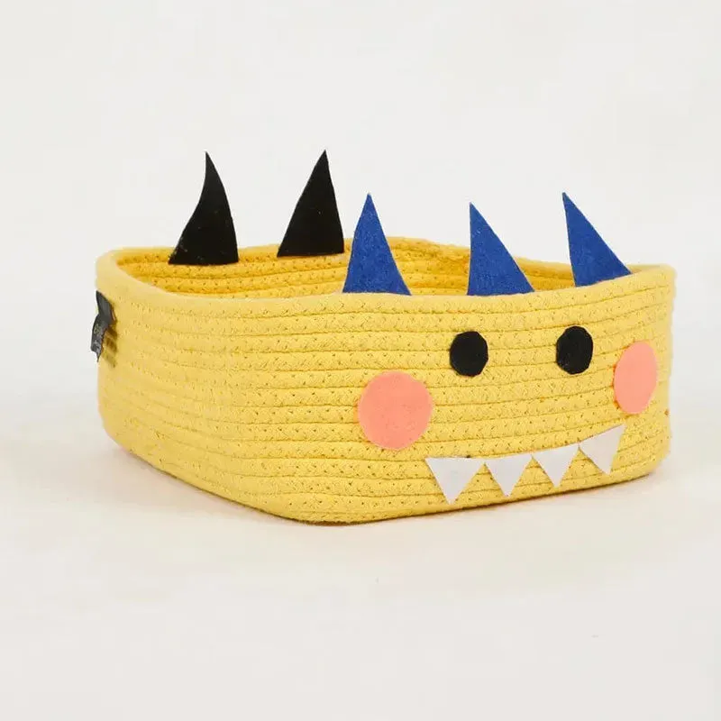 Animal Face With Horns Kids Storage Basket | 9 x 4 Inches