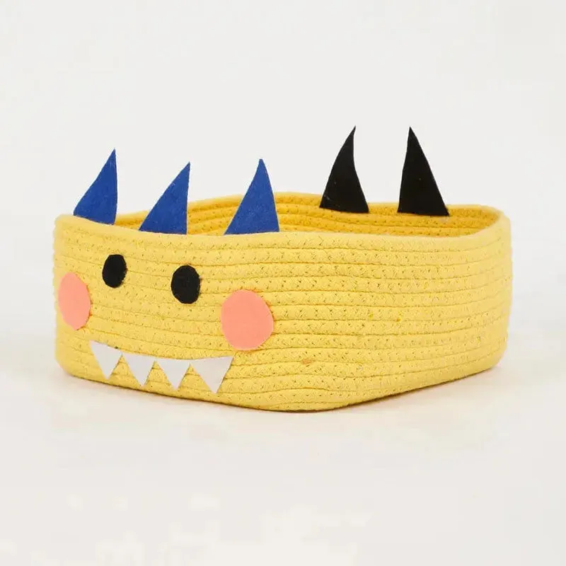 Animal Face With Horns Kids Storage Basket | 9 x 4 Inches