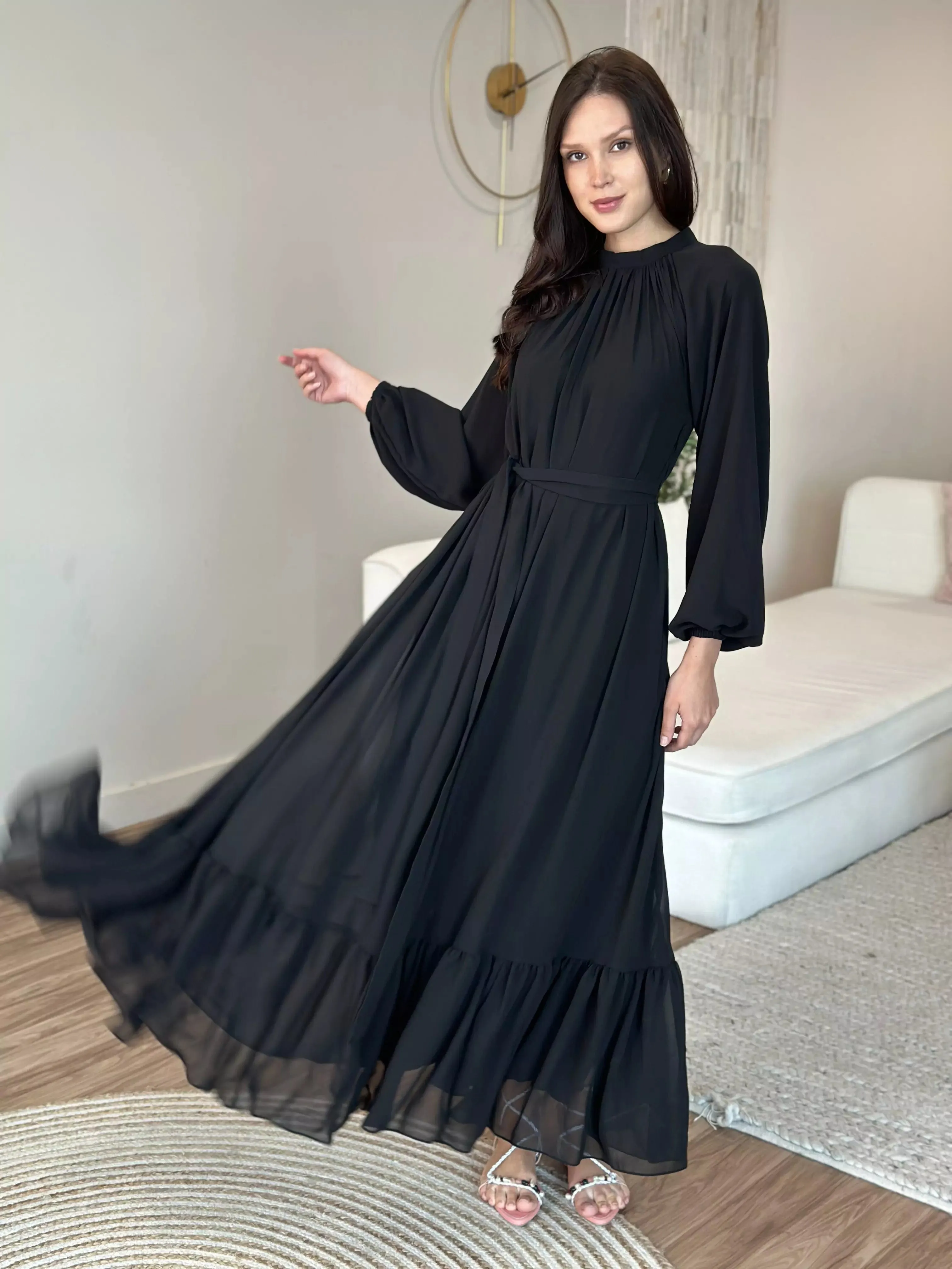 Aria Black Long Dress