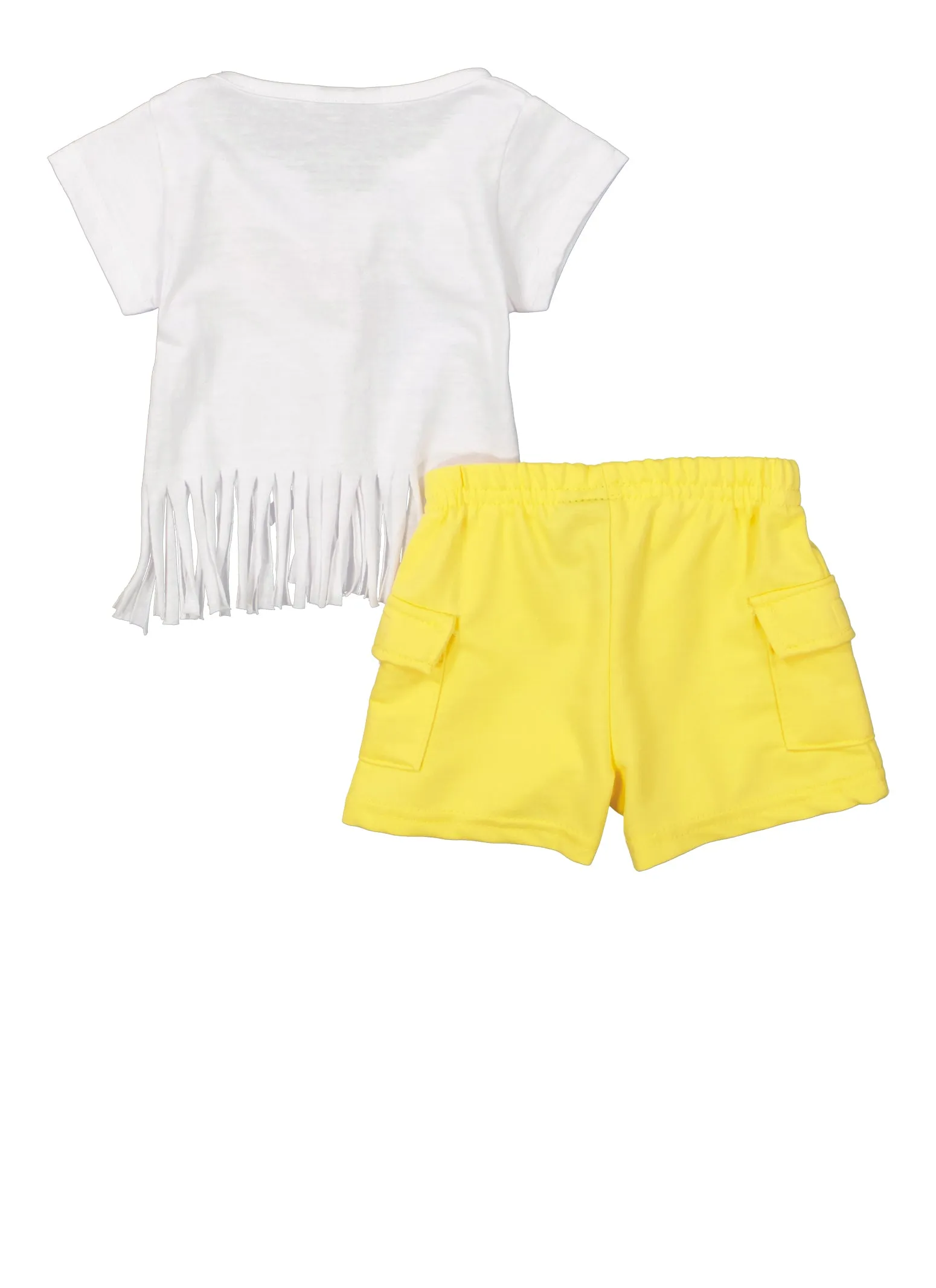 Baby Girls 12-24M Blessed Fringe Hem Graphic Tee and Shorts