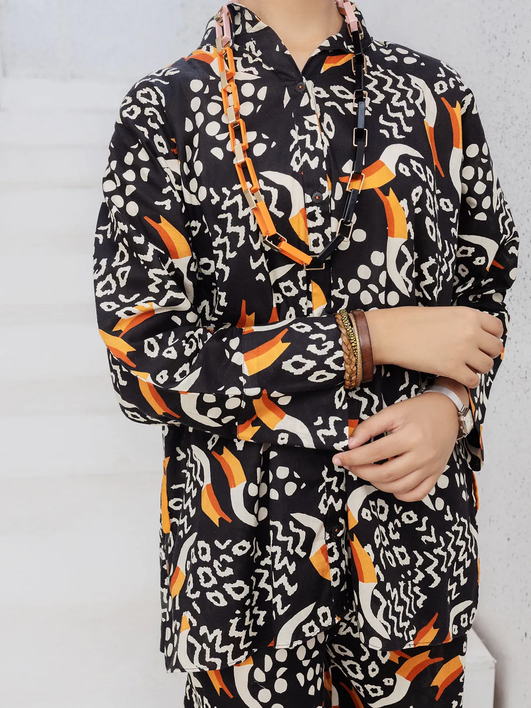 Black Cambric 2 Piece Stitched - ALP-2PS-LKS-1088