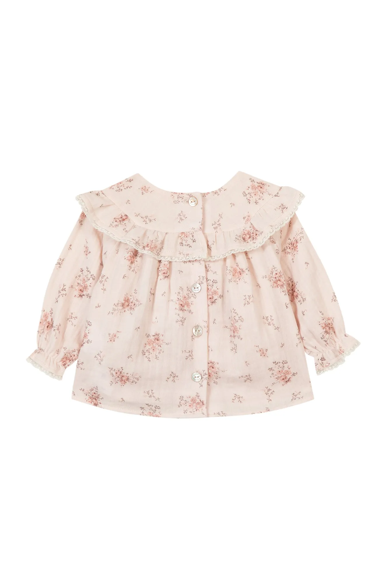 Blouse - Pale pink with floral print