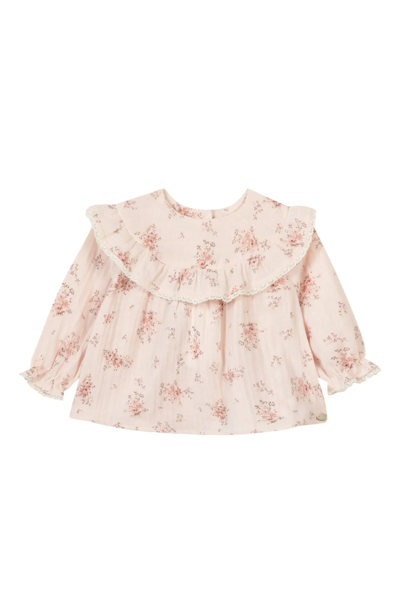 Blouse - Pale pink with floral print