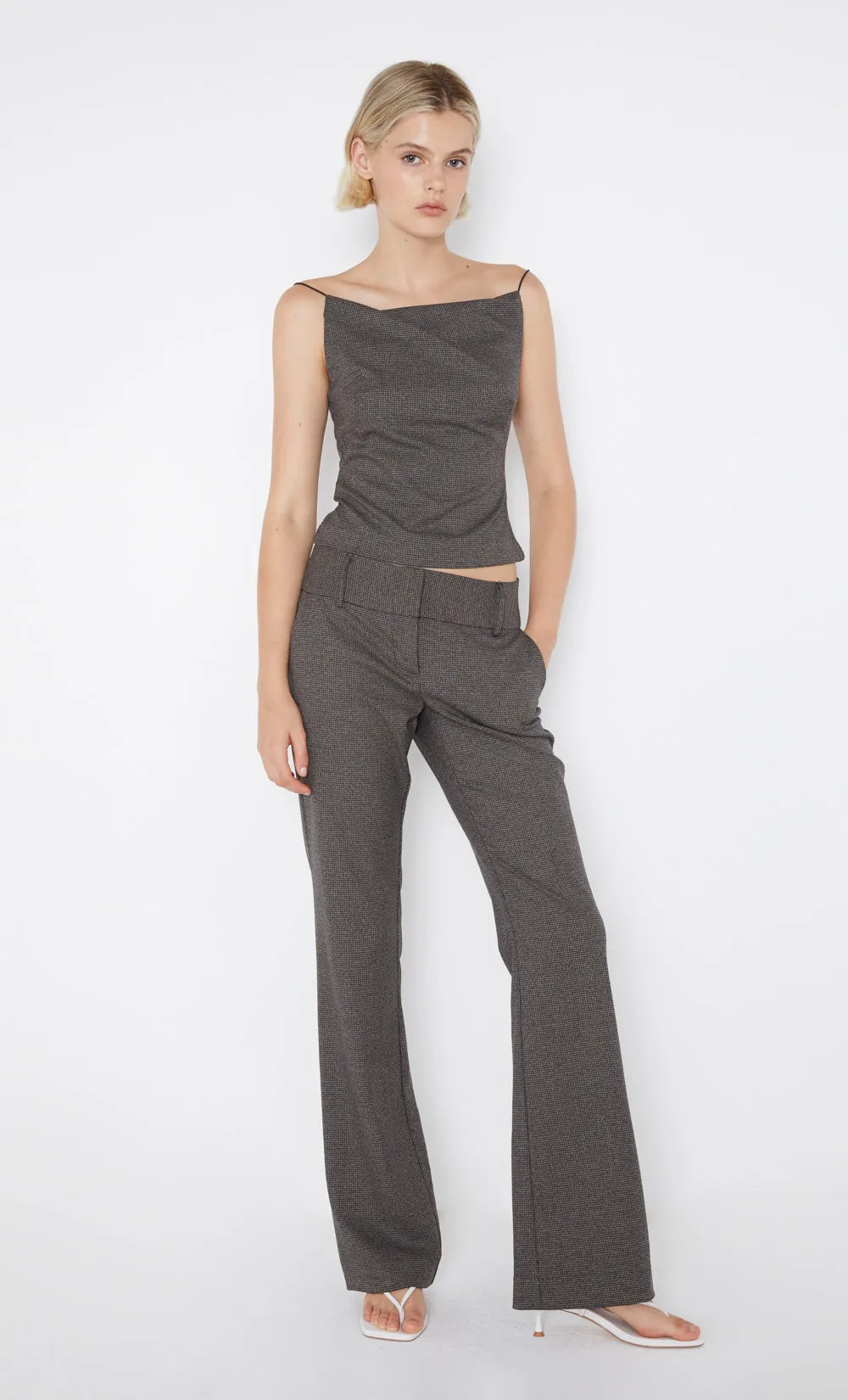 BORDEAUX STRAIGHT LEG PANT - CHECK