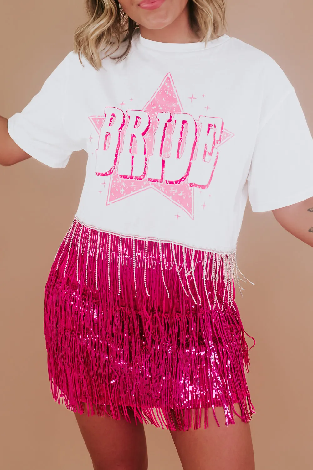 Bridal Rhinestone Tee, White