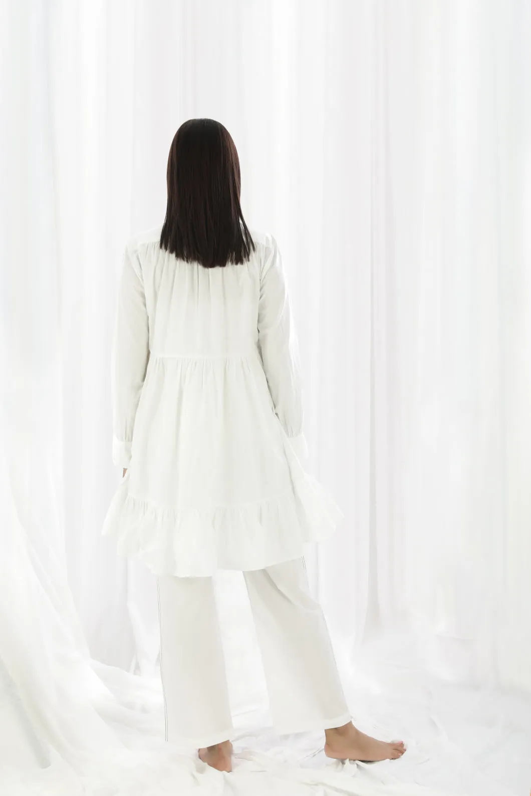 Bright White Collar Dress Co-ord