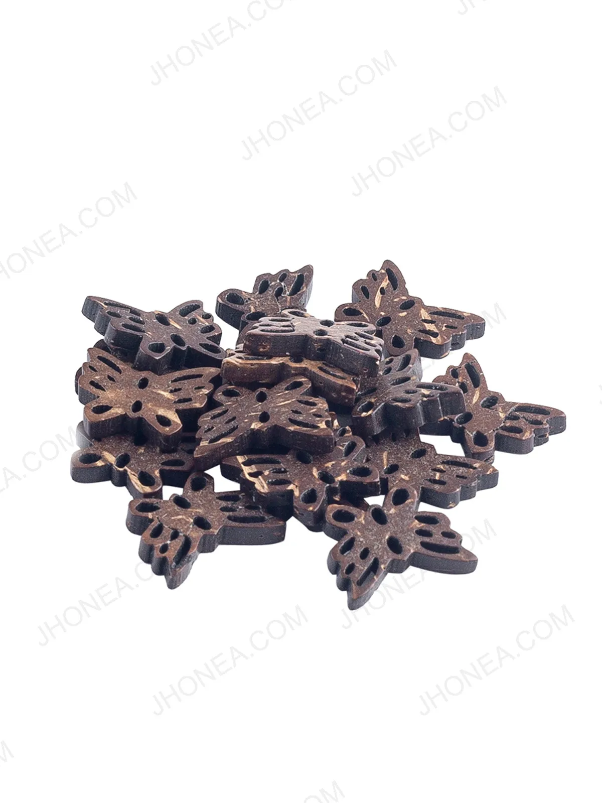 Butterfly Shape Cutwork 2-Hole Natural Coco Buttons