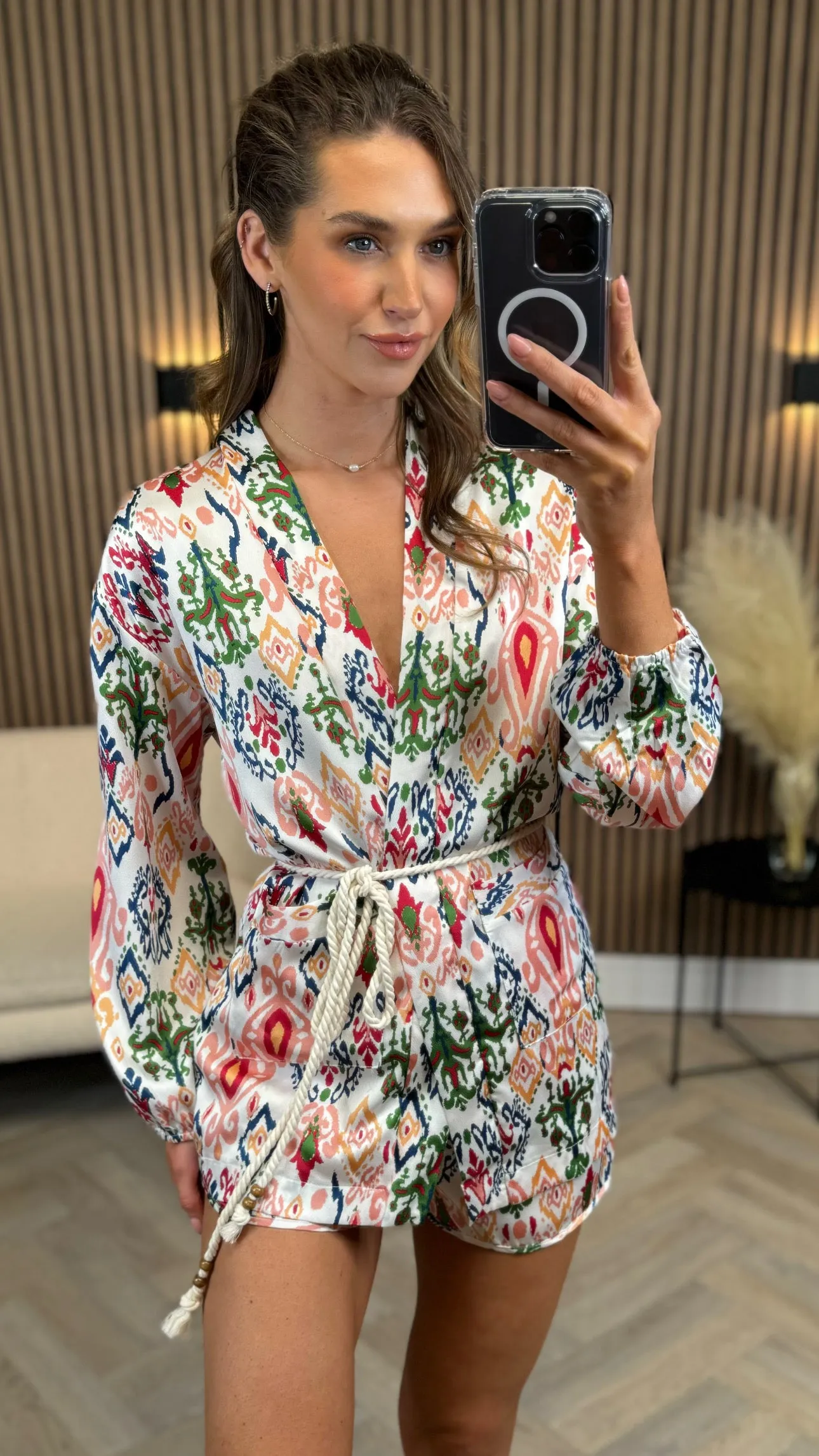 Caitlin Green Printed Shirt & Shorts Co Ord