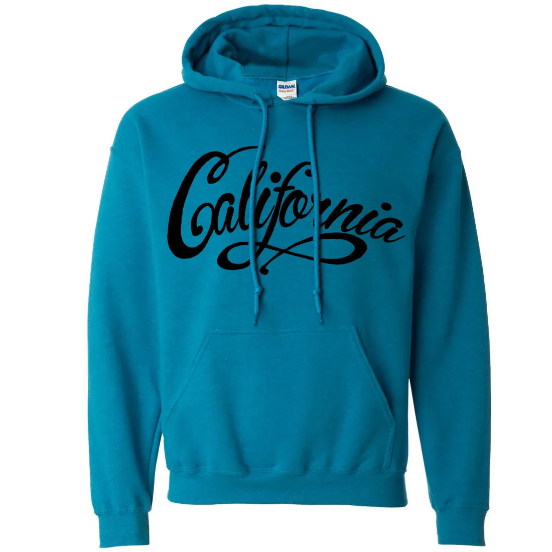 California Beach Script Black Print Sweatshirt Hoodie