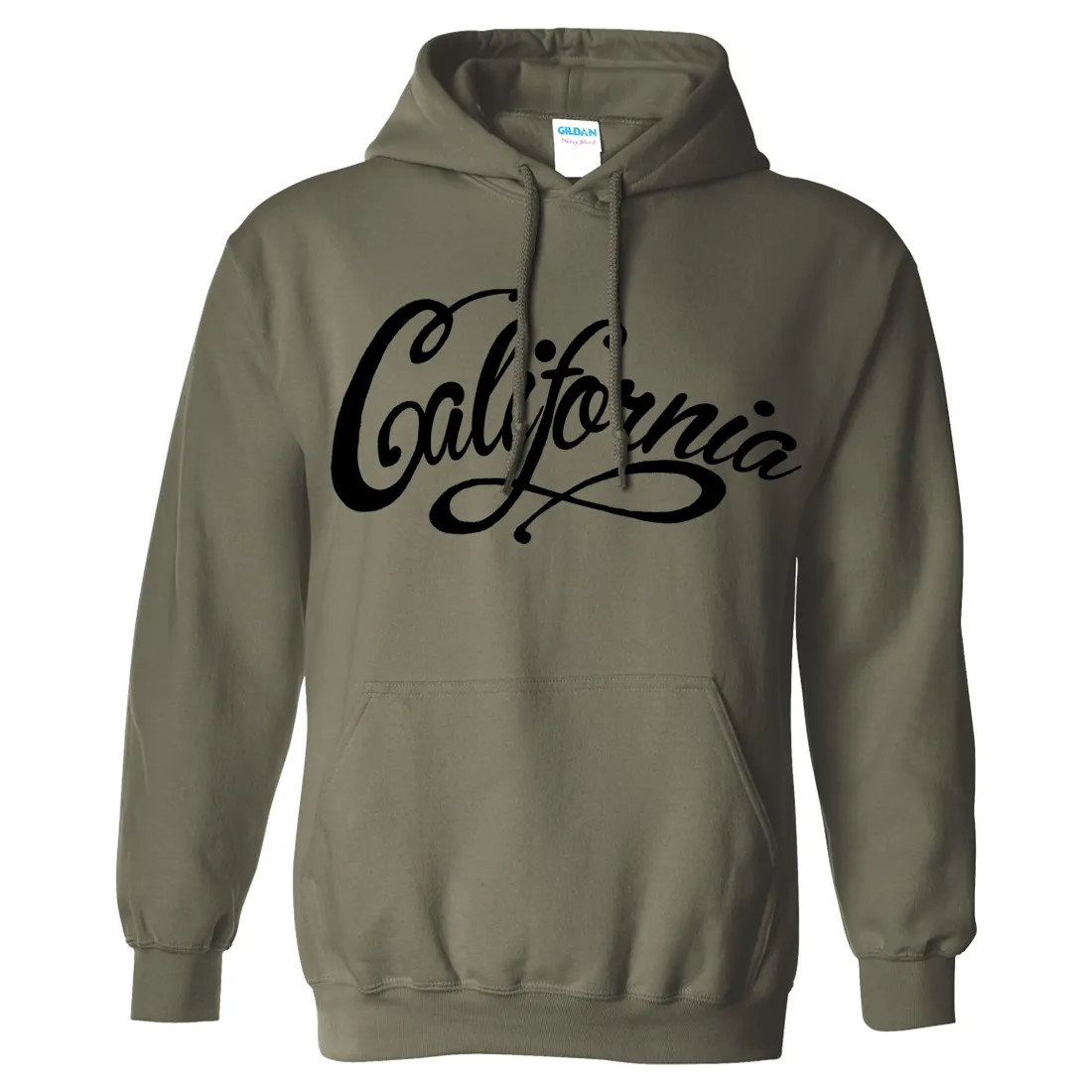 California Beach Script Black Print Sweatshirt Hoodie