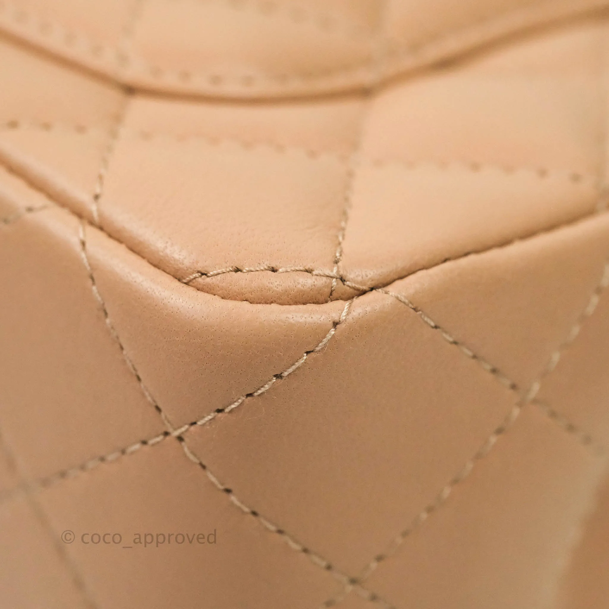 CChanel Quilted Mini Rectangular Lambskin Beige Gold Hardware 21A