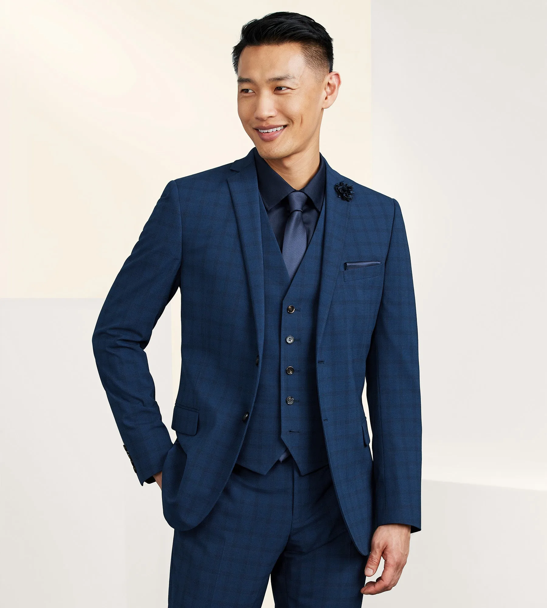 Check Suit Separate Vest