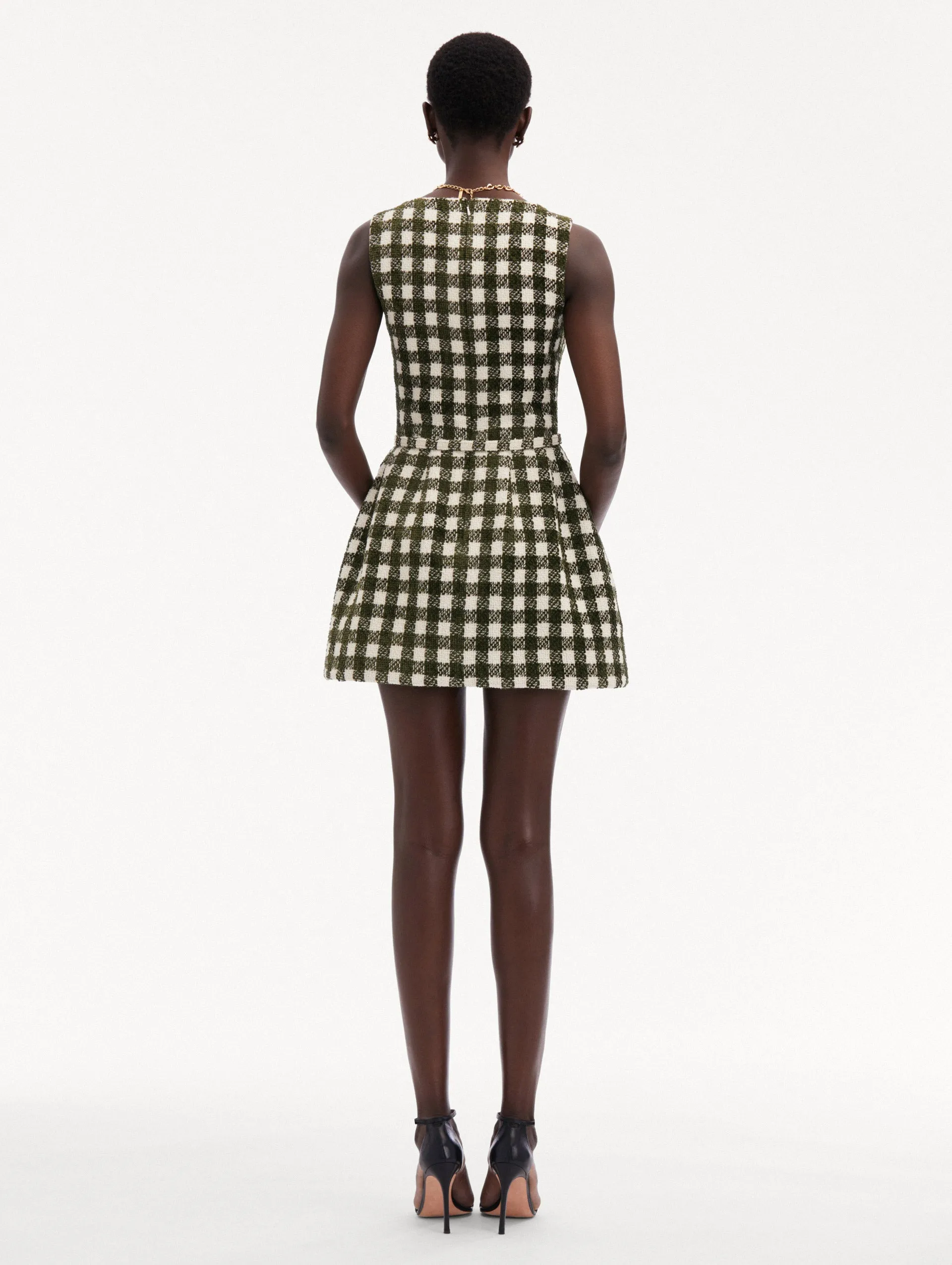 Chenille Check Tweed Dress