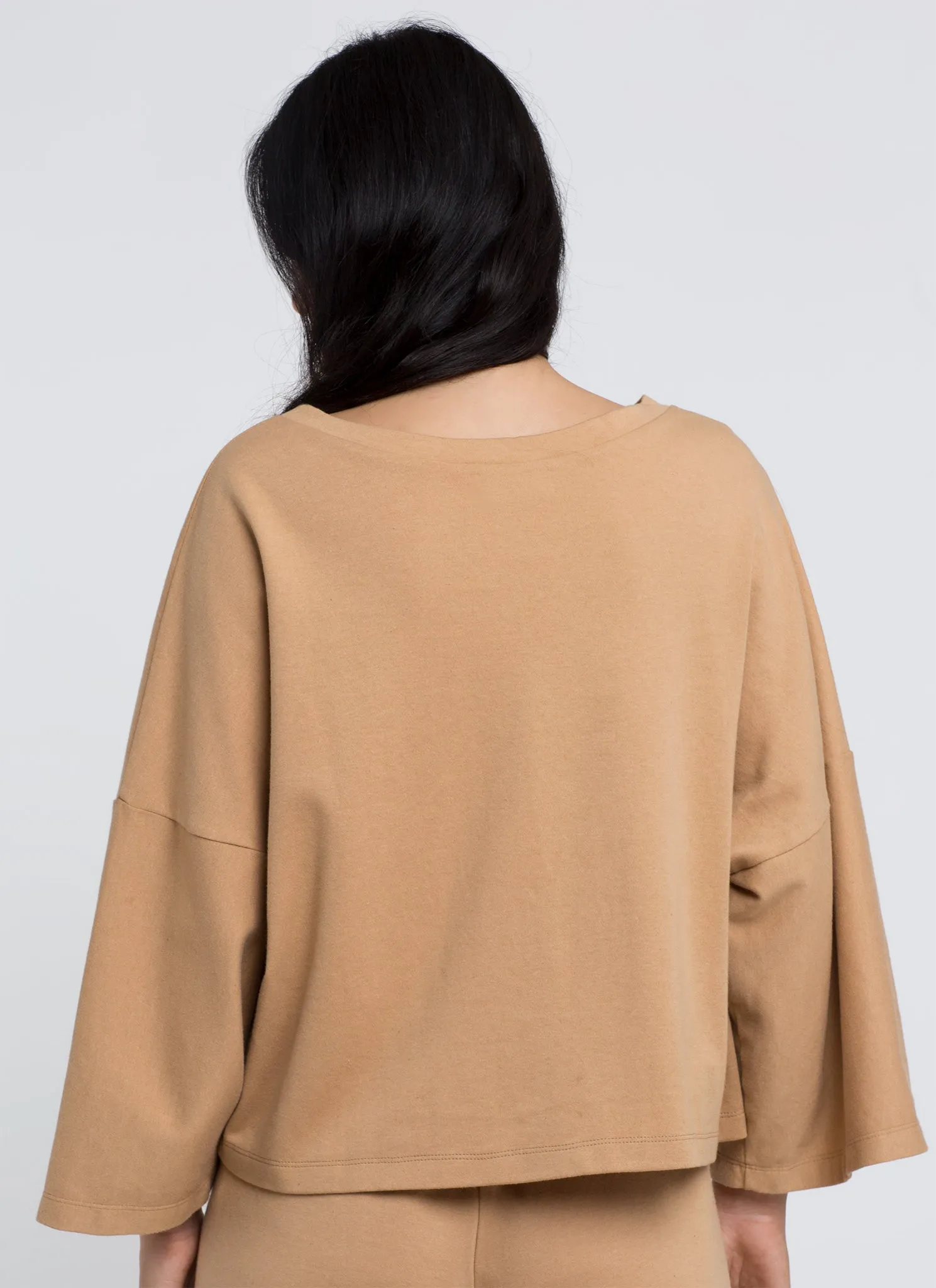 Chrysanthemum Dropped Long Sleeve Organic Cotton Tee
