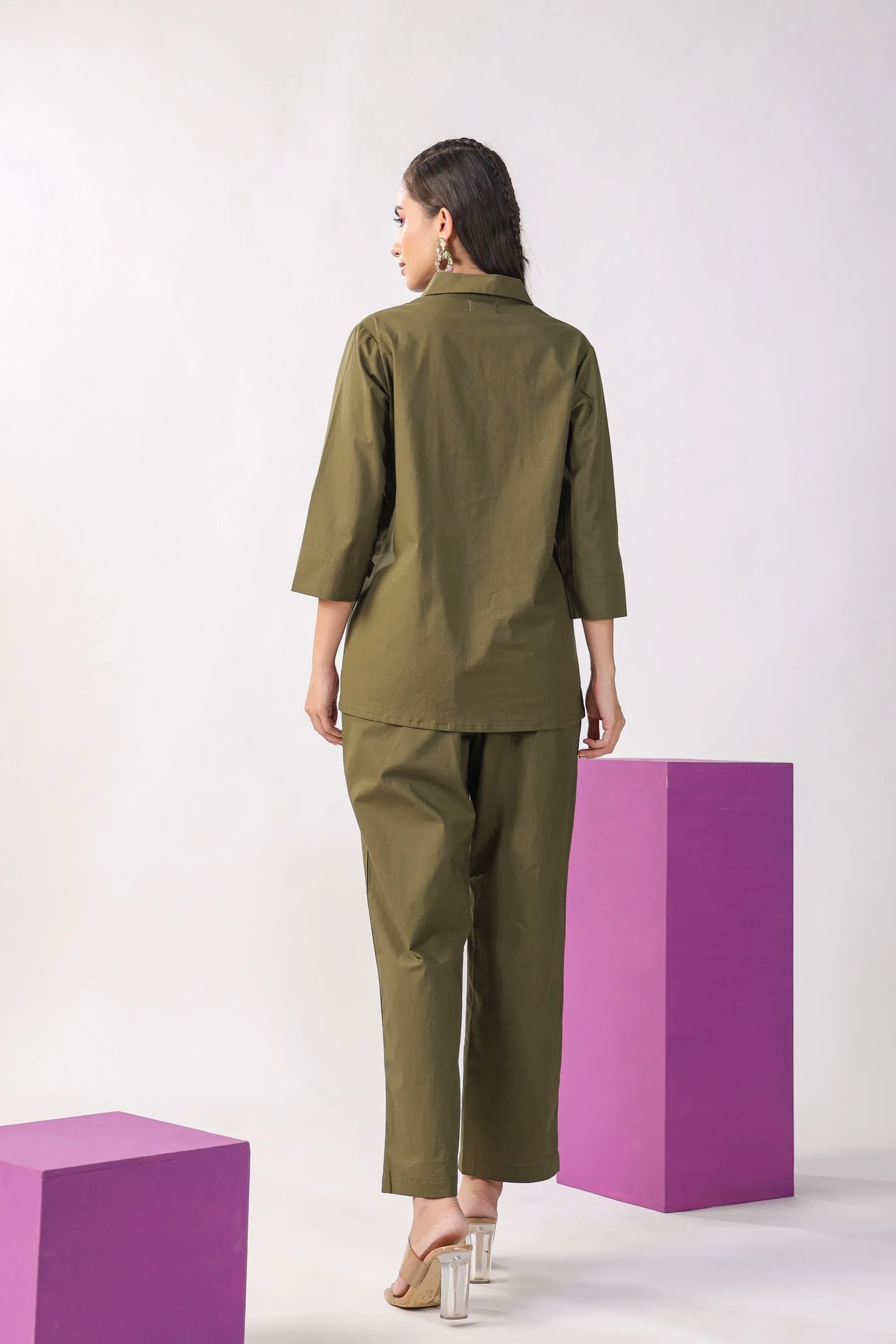 Classic Olive Cotton Co-ord Set