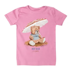 Cleethorpes Ralph the Reef Rash Bear Pink T-shirt