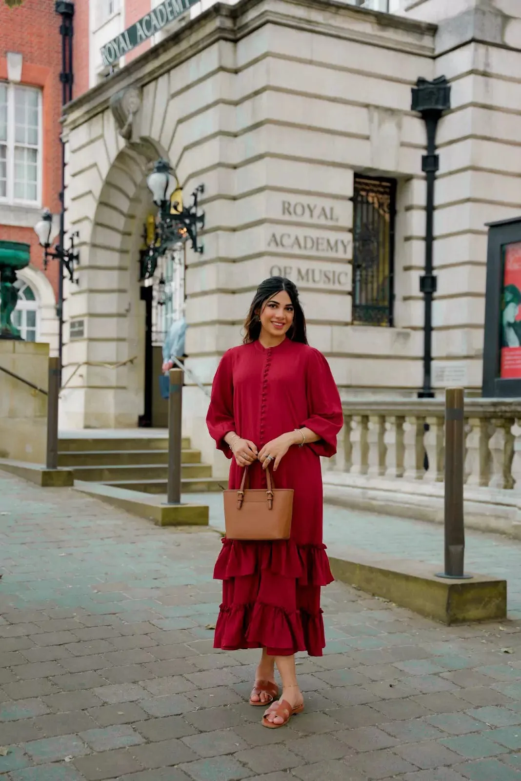 Crimson Solid Dress