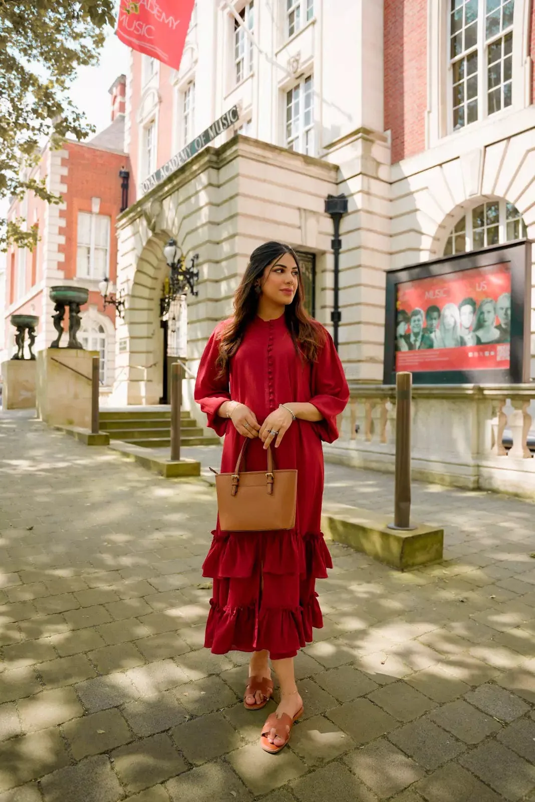 Crimson Solid Dress