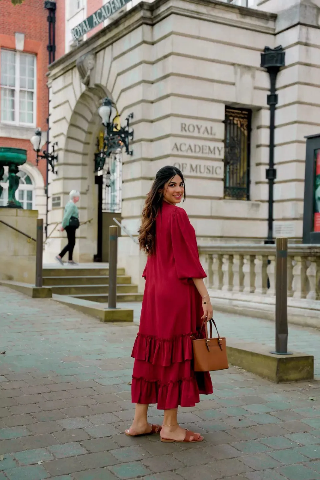 Crimson Solid Dress