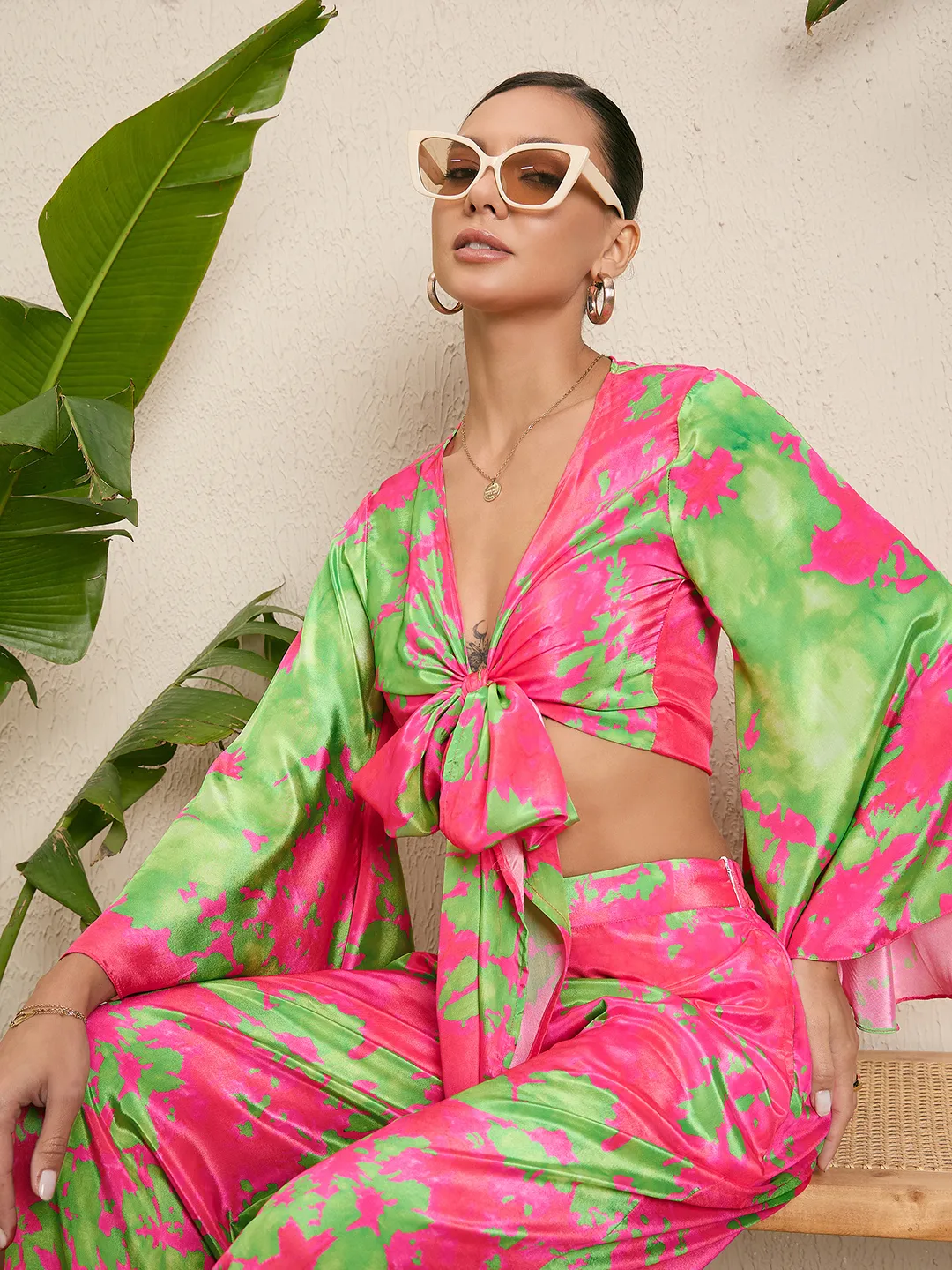 Cropped Tie-Up Co-ord Set