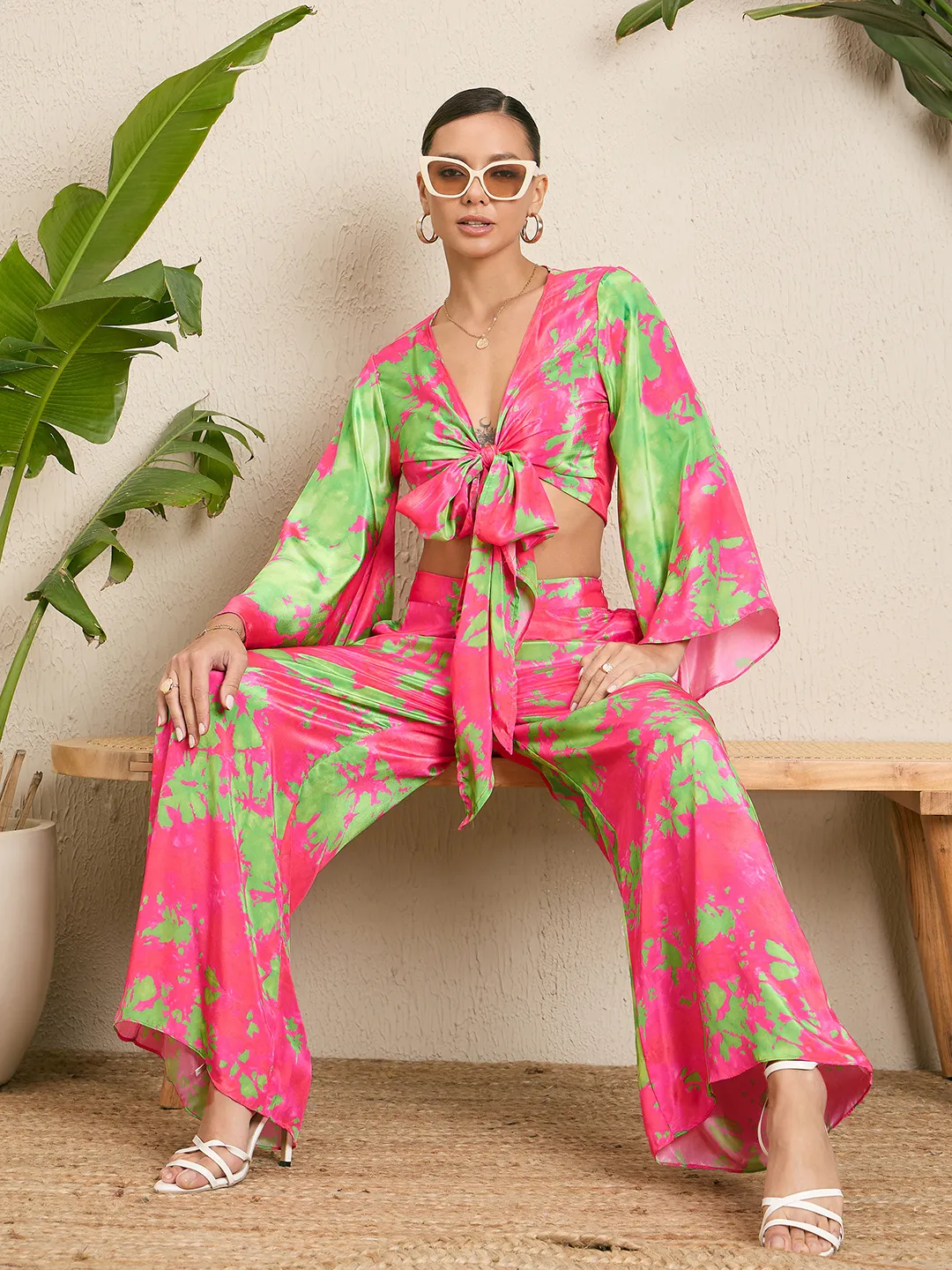 Cropped Tie-Up Co-ord Set