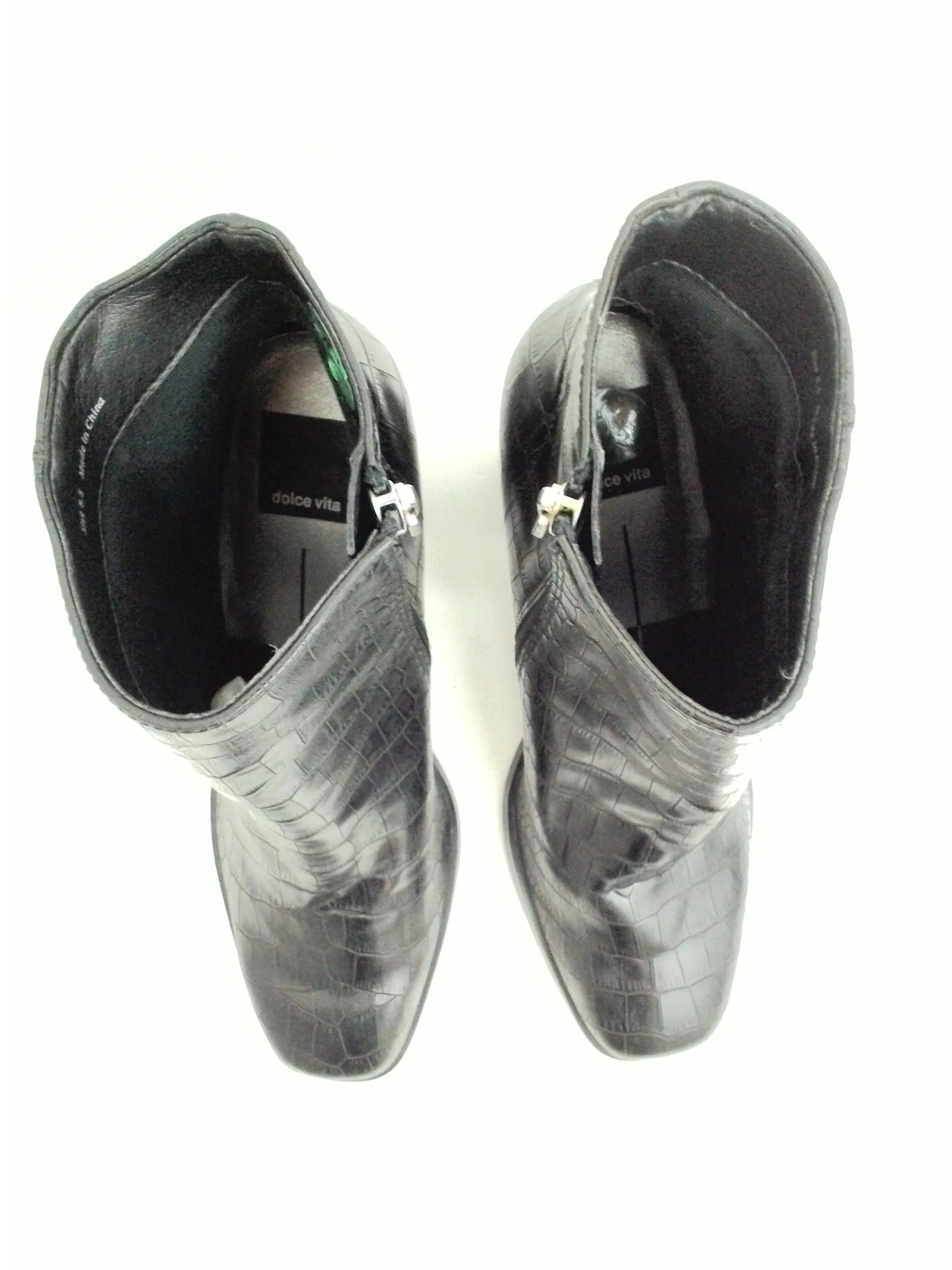 Dolce Vita Women's Black Animal Print Booties Size 8.5