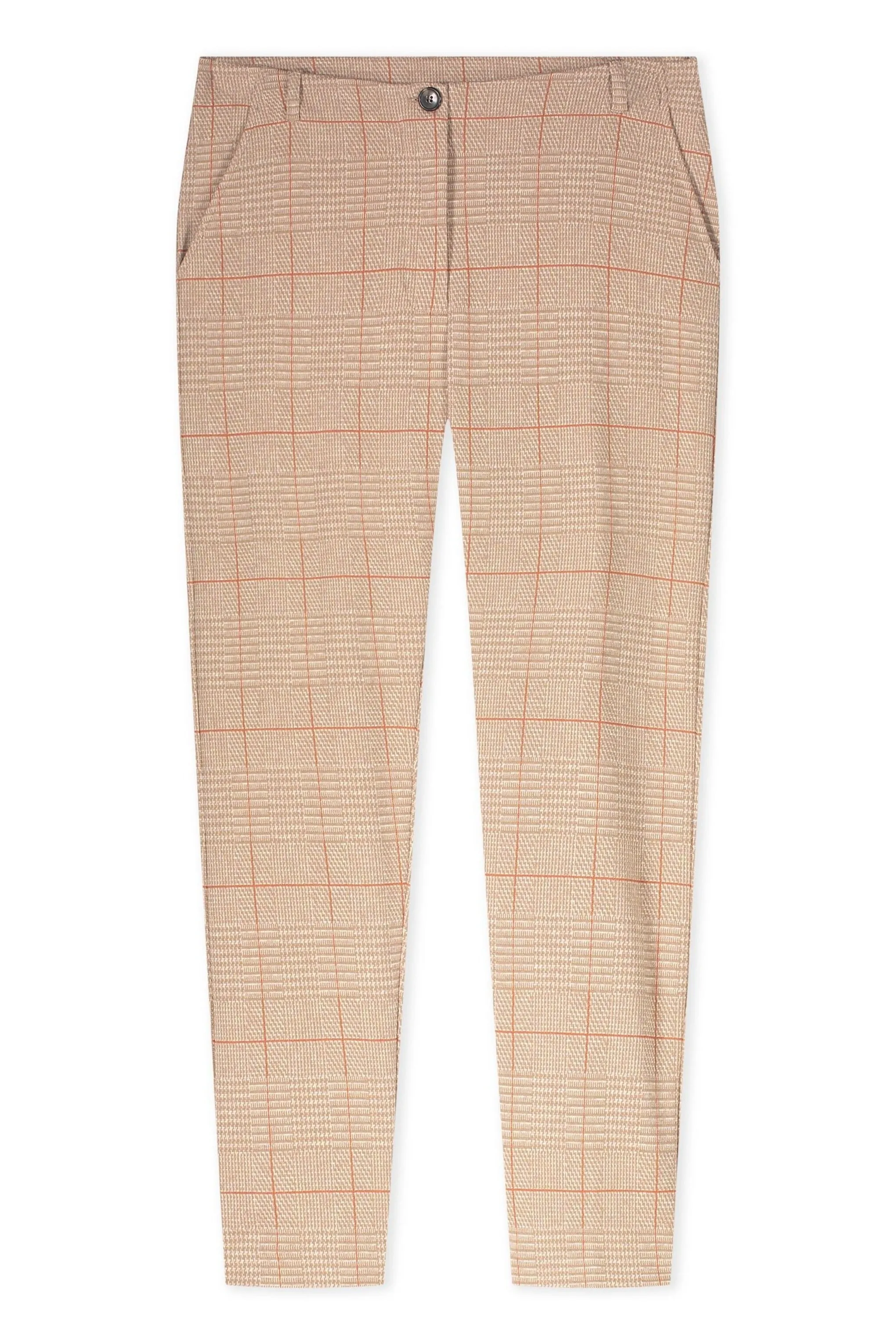Dumbella Trousers - Check Jacquard Jersey - Iced Coffee