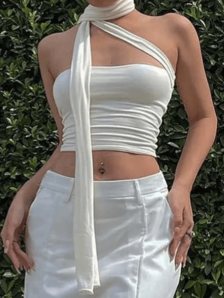 Flower Embellish Sheer Trendy Mesh Cropped Tank Top