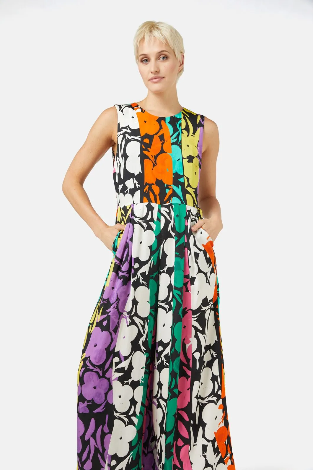 Flower Stripe Pantsuit