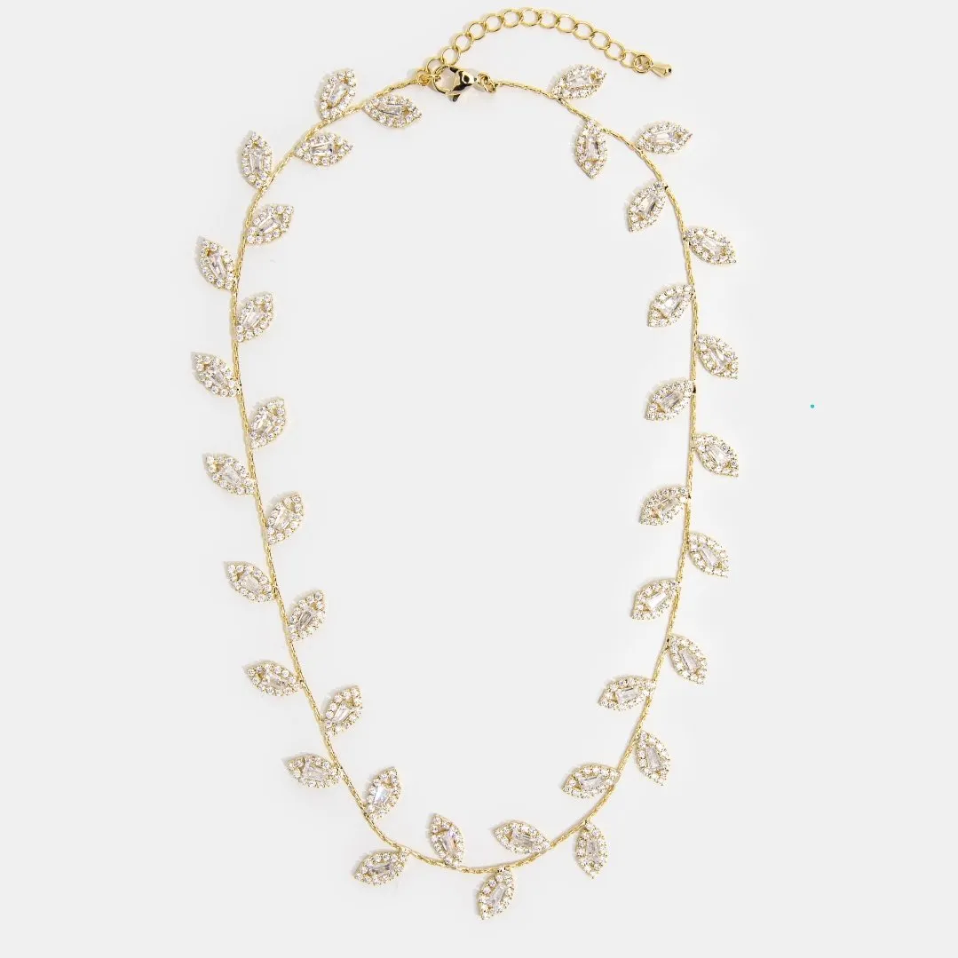 Gold Plated Crystal Vine Necklace