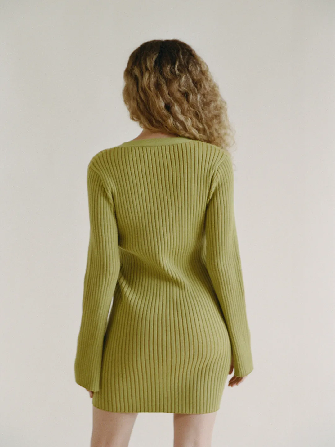 KARA OLIVE HEAVY RIB DRESS