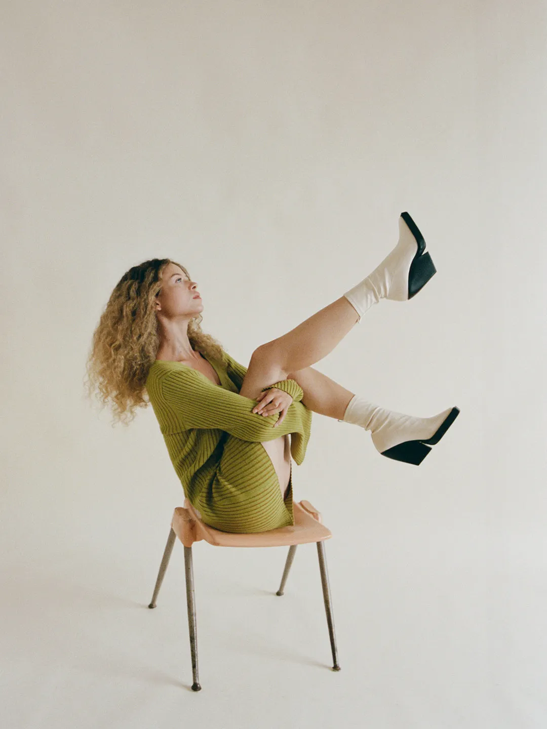 KARA OLIVE HEAVY RIB DRESS