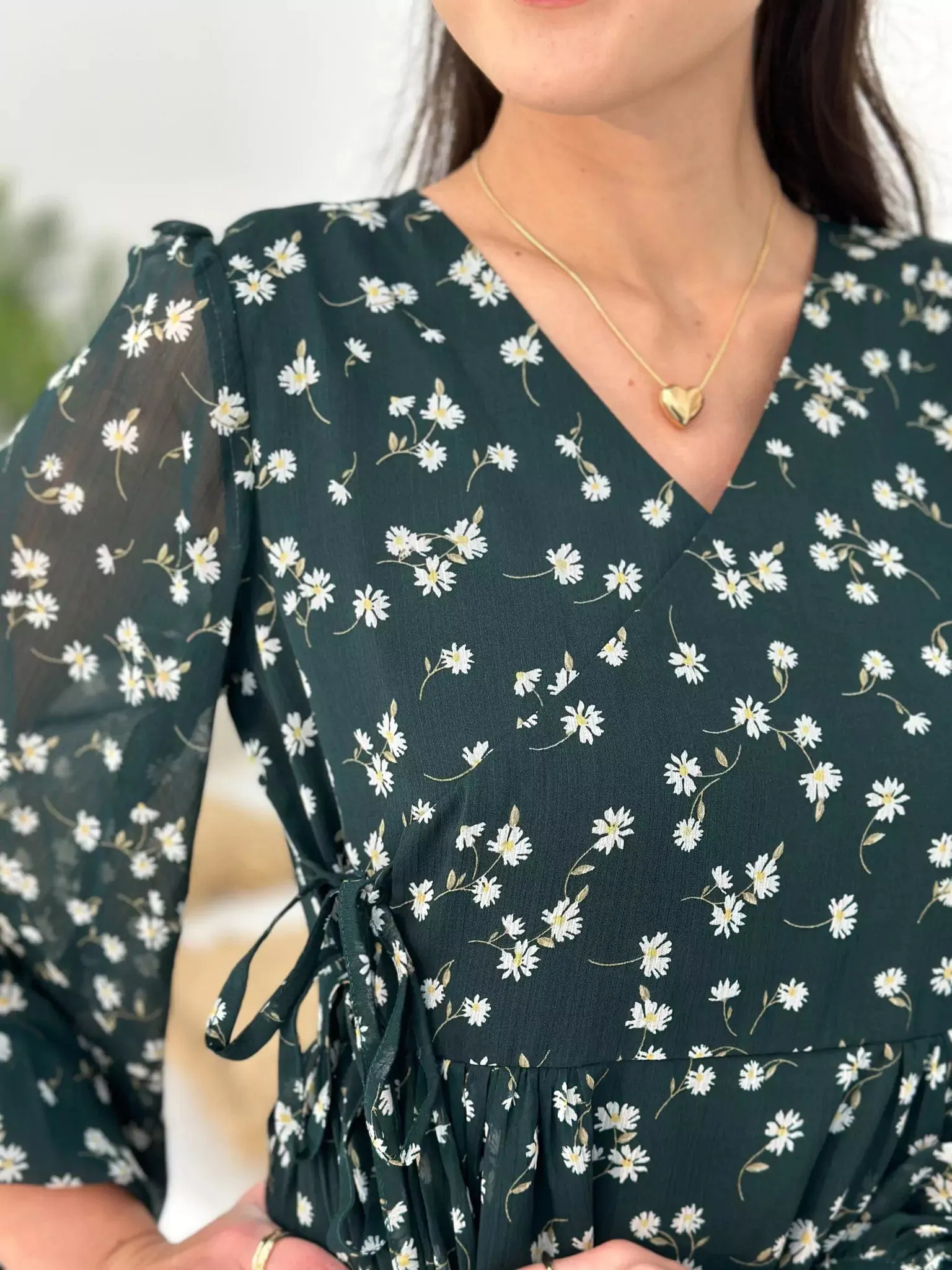Liliosa Green Floral Dress