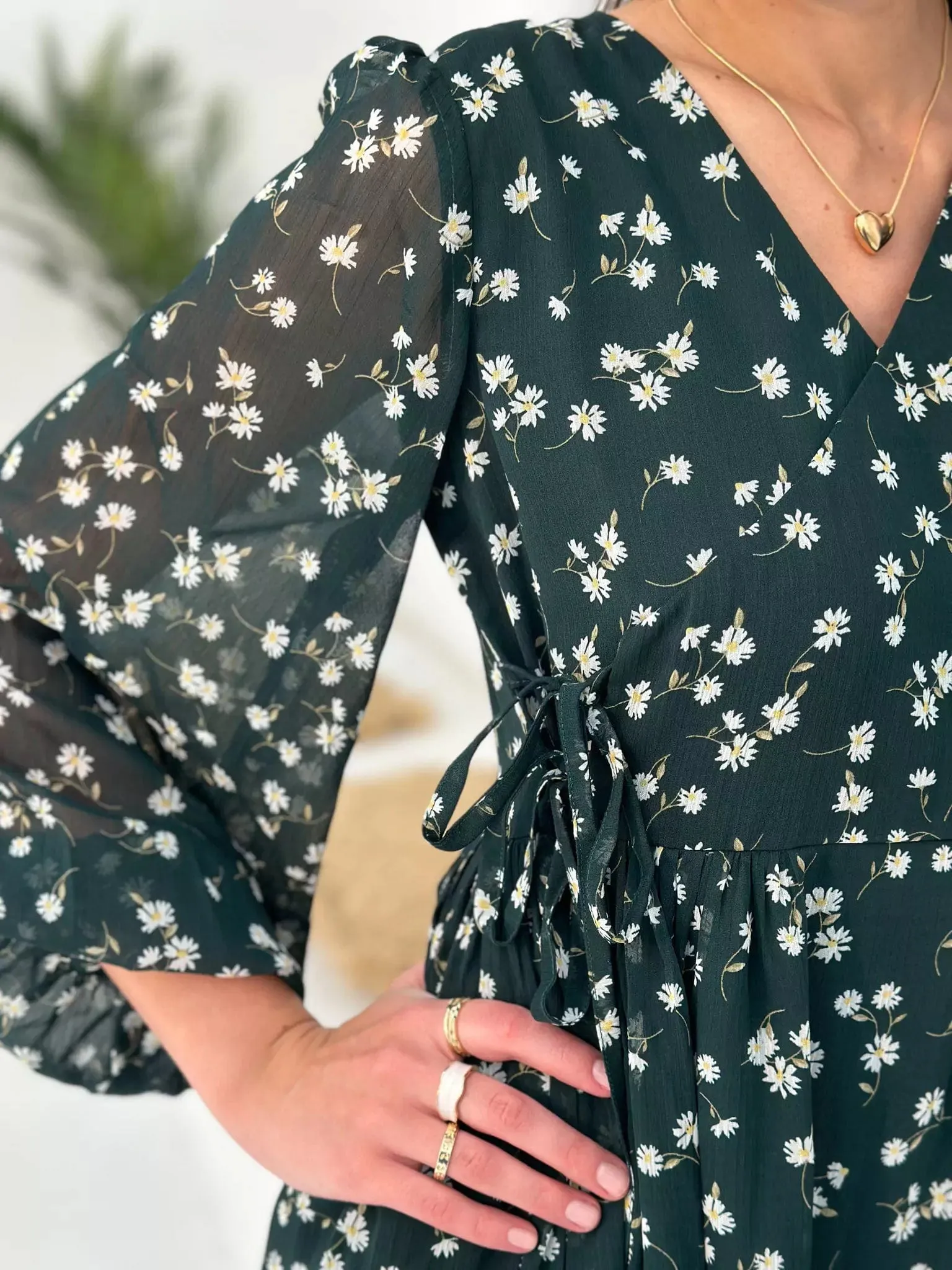 Liliosa Green Floral Dress