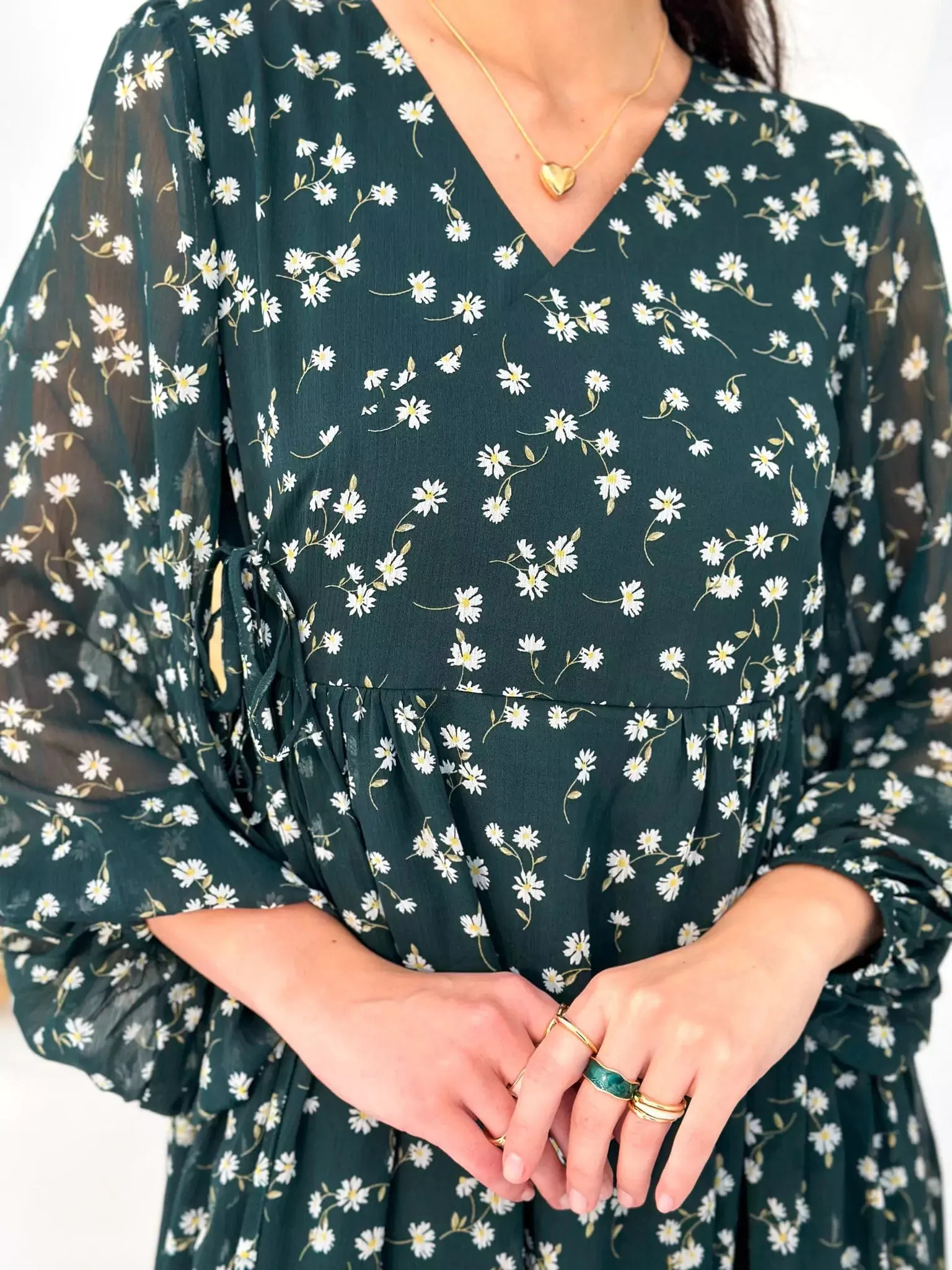 Liliosa Green Floral Dress