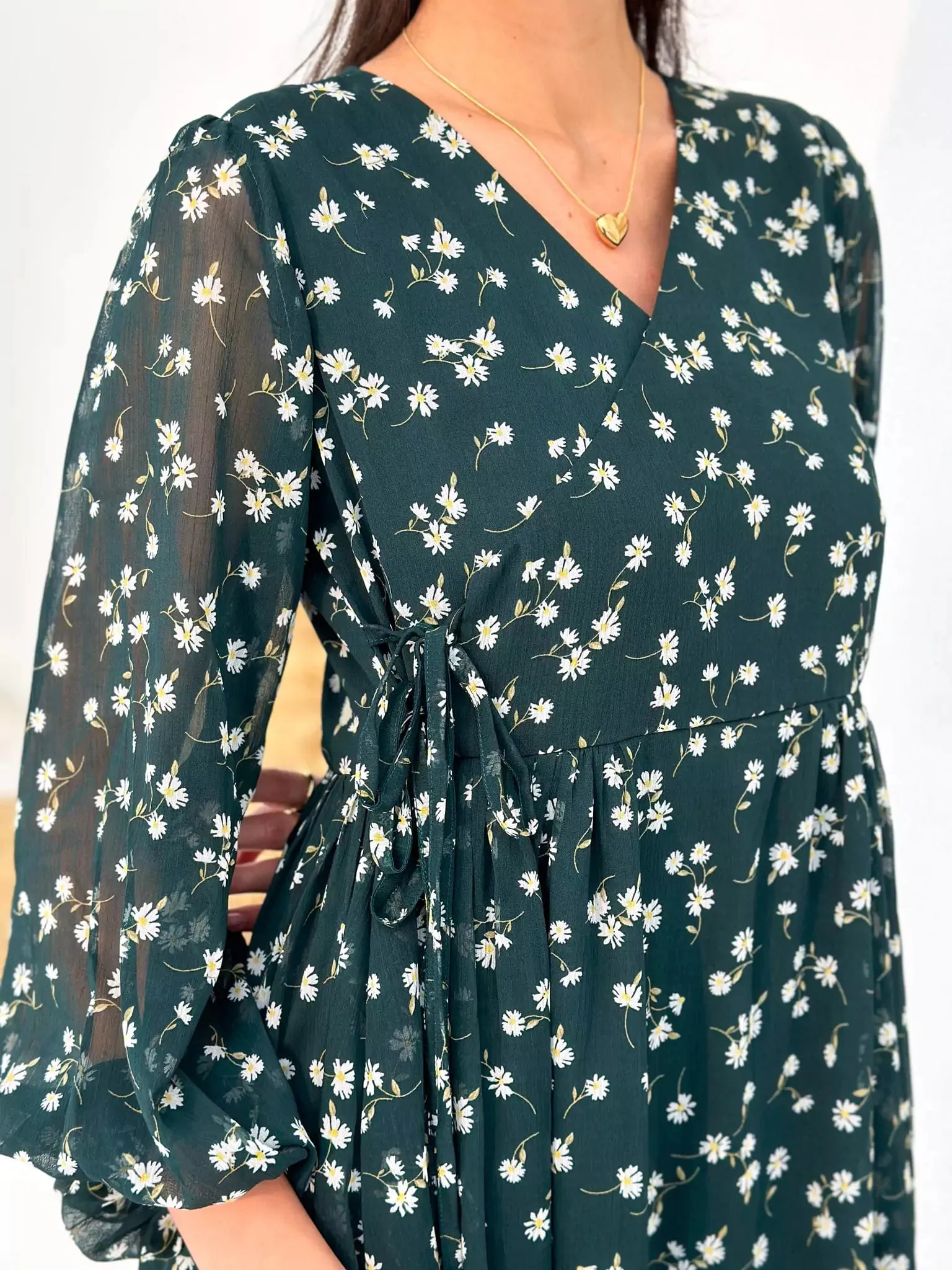 Liliosa Green Floral Dress