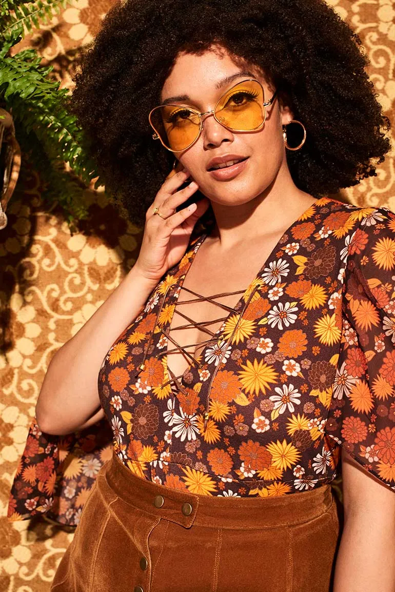 Lucy In The Sky Brown Floral Body