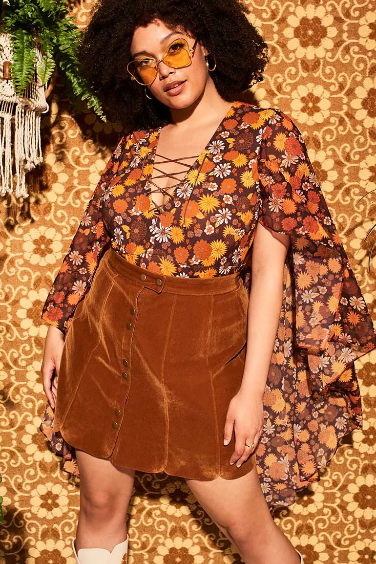 Lucy In The Sky Brown Floral Body