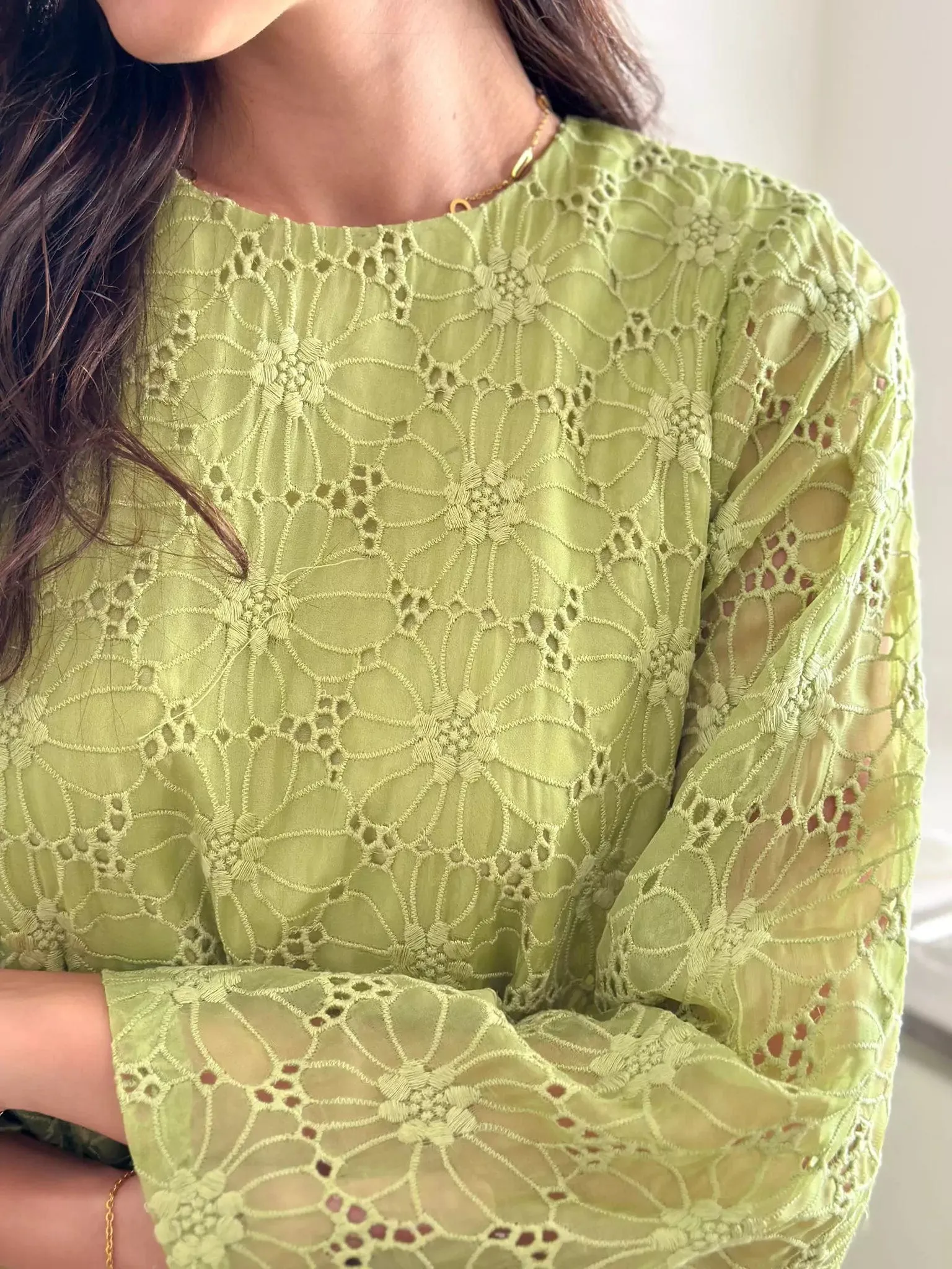 Madelyn Green Embroidered Co Ord Set
