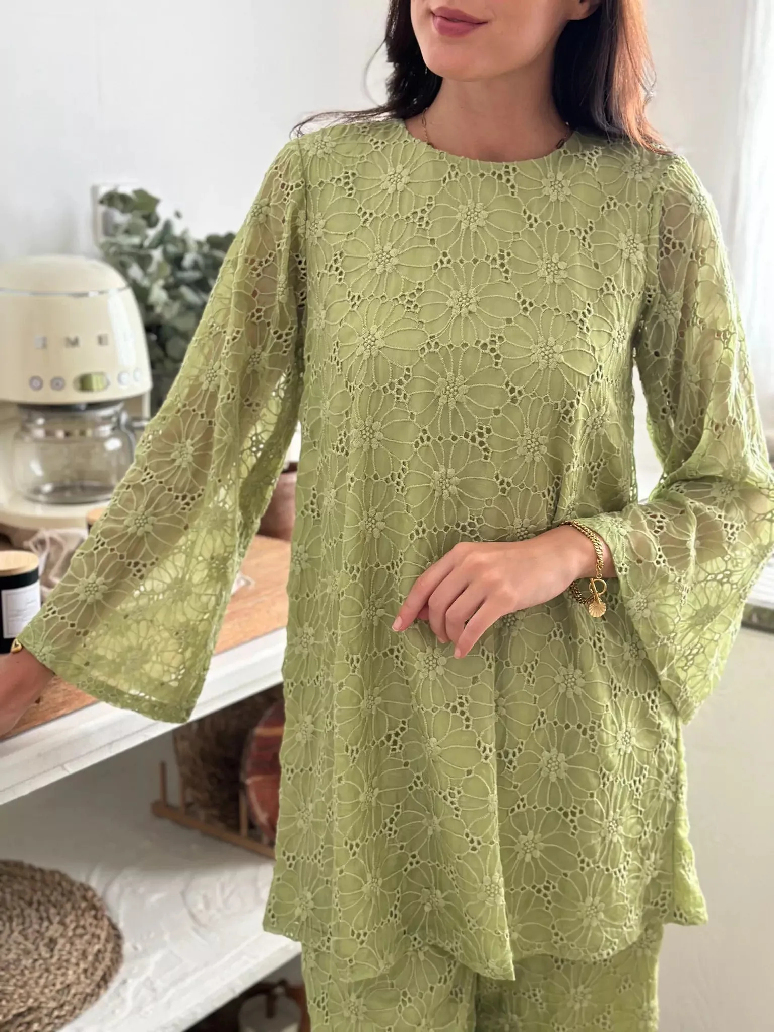 Madelyn Green Embroidered Co Ord Set