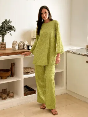 Madelyn Green Embroidered Co Ord Set