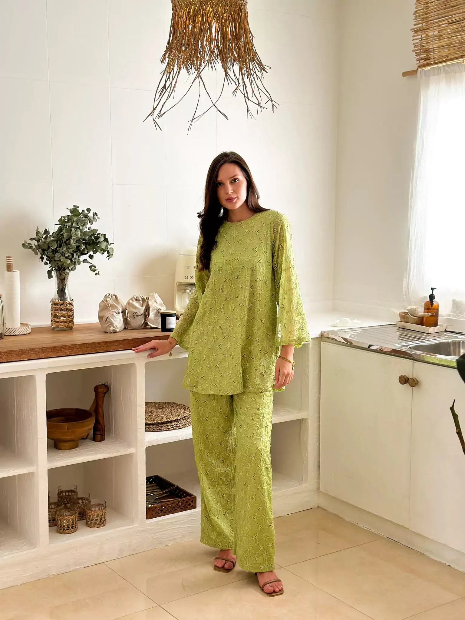Madelyn Green Embroidered Co Ord Set
